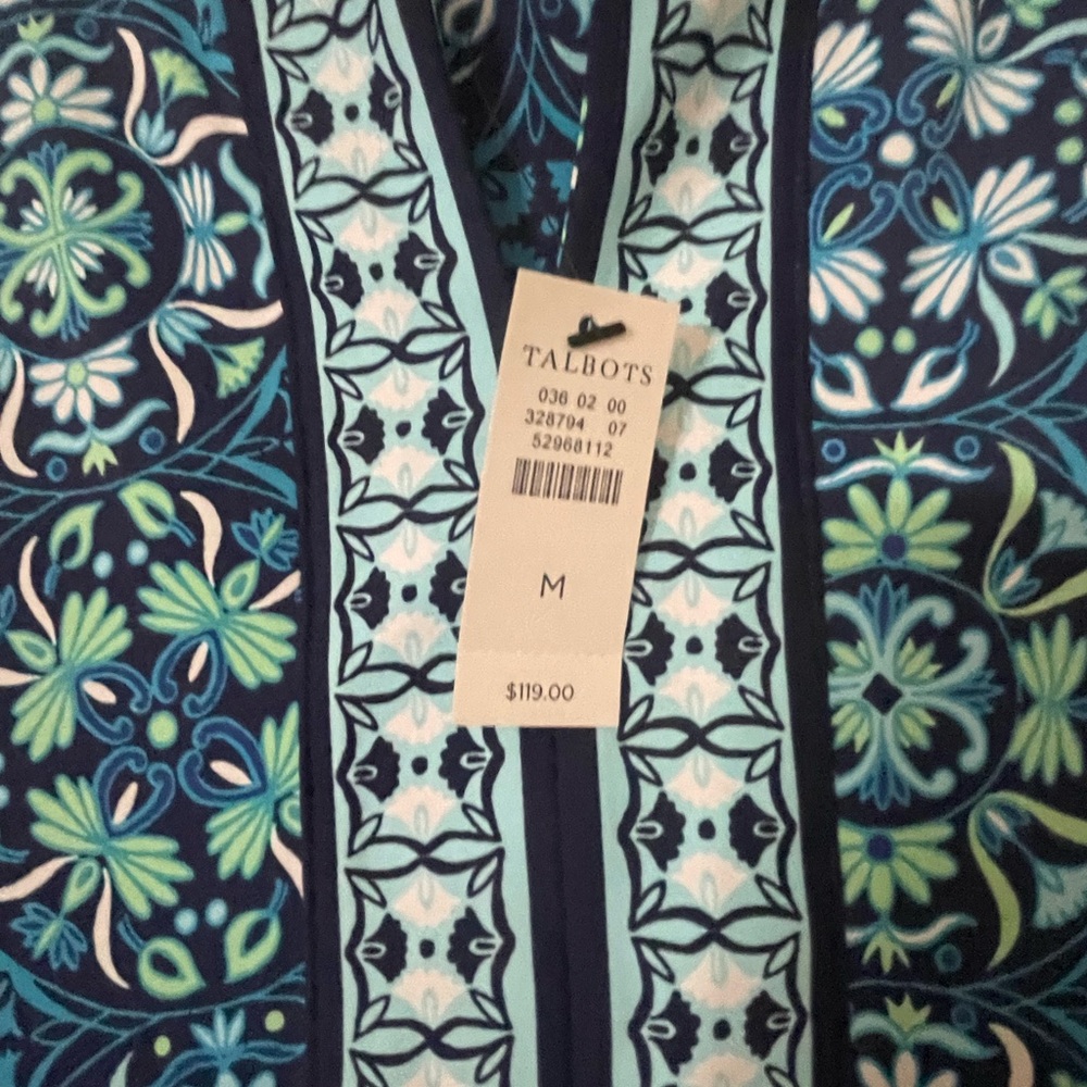 Elegant Blue Patterned Dress - Picture 2 of 2
